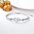 wholesale 925 Sterling Silver Blue Crystal Love Made You Family Infinity Heart Bracelet for Women-0-1