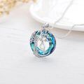 wholesale 925 Sterling Silver Blue Crystal Tree of Life Initial Necklace Family Letter Pendant Birthday Mother s Day Gifts for Her-0-4
