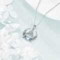 wholesale 925 Sterling Silver Celtic Knot Crescent Moon Pendant Necklace With Abalone Shell Moonstone-0-4