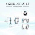 wholesale Viking/celtic/cross/ankh Hoop Earrings For Men Women 925 Sterling Silver Turquoise Hoop Earrings Norse Viking Jewelry Christmas Gifts For Men Women Friend -0-1