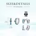 TOUPOP Sterling Silver Turquoise Viking Celtic Cross Ankh Hoop Earrings-0-1