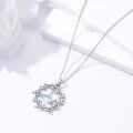 wholesale 925 Sterling Silver Crown of Thorns Pendant Necklace with Blue Stone Religious Jewelry for Men and Women-0-3