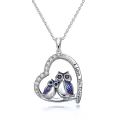 TOUPOP Sterling Silver Heart Animal Necklace Dog Horse Owl Gift For Women-0-0