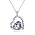 TOUPOP Sterling Silver Heart Animal Necklace Dog Horse Owl Gift For Women-0-0