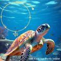 wholesale 14K Gold Blue Opal Sea Turtle Charm Ankle Anklet for Women - Adjustable Size-0-5