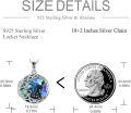 wholesale 925 Sterling Silver Abalone Shell Celtic Moon Black Cat Locket Pendant Necklace for Women-0-4