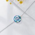 wholesale 925 Sterling Silver Blue Crystal Evil Eye Protection Charm Bracelet Lucky s for Women-0-1