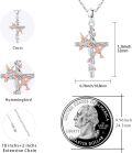 wholesale 925 Sterling Silver Cross Hummingbirds & Flowers Pendant Necklace-0-2