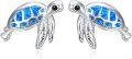 wholesale 925 Sterling Silver Blue Opal Turtle Stud Earrings for Women Daughter Gifts-0-0