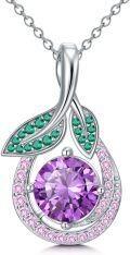 wholesale  925 Sterling Silver & Zircon Pear-Cut Pendant Necklace, Platinum-Plated Elegant Durable Jewelry Gift for Women-0-0