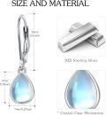 wholesale 925 Sterling Silver Teardrop Moonstone Drop Earrings with Leverbacks for Women-0-5