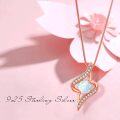 wholesale Rose Gold 925 Sterling Silver Opal Heart Infinity Pendant Necklace for Women-0-1