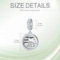 wholesale 925 Sterling Silver Personalized Photo Charm - 0.7 Round Engraved Pendant for Snake Bracelets, Allergen-Free Birthday Christmas Gift for Women-0-3