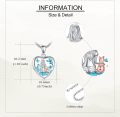 wholesale 925 Sterling Silver Heart Locket Necklace with Mermaid and Turquoise Photo  for Women-0-3