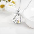 wholesale 925 Sterling Silver Heart Love You Forever Pendant with Ducks and Gold Accents - Gifts for Her-0-1