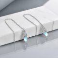 wholesale 925 Sterling Silver Moonstone Drop Earrings with Celtic Knot Design and Blue Stone Accents-0-1