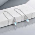 wholesale 925 Sterling Silver Moonstone Drop Earrings with Celtic Knot Design and Blue Stone Accents-0-1