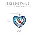 TOUPOP Sterling Silver Crystal Red Cardinal Pendant Necklace Bird Memorial Jewelry Gift-0-5