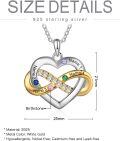 wholesale TOUPOP Personalized Love Infinity Necklace 925 Sterling Silver Custom 2-6 Names Birthstones Pendants Jewelry For Women Mom Sister Christmas Birthday Gifts -0-3