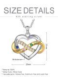 TOUPOP Sterling Silver Birthstones Personalized Love Infinity Necklace-0-3