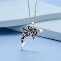 wholesale 925 Sterling Silver Shark Necklace for Women Mens Gifts Ocean Animal Charm Jewelry 45cm Chain Length-0-4