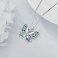 wholesale 925 Sterling Silver Abalone Shell Butterfly Pendant Necklace with Celtic Knot Design for Women Girls Gifts Jewelry 45cm Chain Length-0-5