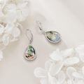 wholesale 925 Sterling Silver Green Moss Agate Mermaid Teardrop Dangle Earrings for Women -0-3