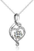 wholesale 925 Sterling Silver Infinity Love Heart Pendant Necklaces with Cubic Zirconia Gifts for Sisters Moms Daughters Grandmas and Nanas-0-0
