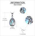 wholesale 925 Sterling Silver Blue Abalone Shell Celtic Knot Tree of Life Skeletons Pendant Necklace-0-4