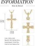 wholesale 925 Sterling Silver Cubic Zirconia-Cut Cross Pendant Necklace for Women - Faith  for Mom Wife Daughter Sister-0-5