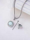 wholesale Sterling Silver Opal Urn Necklace for Ashes Cremation Jewelry-0-3