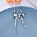 wholesale 925 Sterling Silver Flower Drop Dangle Earrings with Long Fringe Chains for Girls and Women-0-3