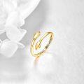 wholesale 18K Gold Plated Hand Shape Open Adjustable Ring with Just Breathe Engraving - Valentines Day Gifts for Her-0-3