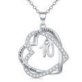 TOUPOP Sterling Silver Heart Pendant Necklace, Forever Love Jewelry Gift-0-0