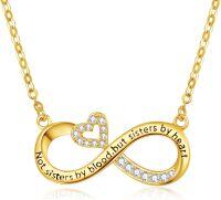 wholesale  Sterling Silver Best Friend Mother Couple Necklace for Women Sisters Mom Lovers Gift -Gold