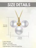 TOUPOP 14K Gold Pearl Necklace with Bow Heart Dolphin Pendant-0-3