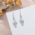 wholesale 925 Sterling Silver Cubic Zirconia Heart Treble Clef Musical Notes Dangle Drop Earring & Pendant Set for Women Girls Gifts Jewelry Accessories 3PCs Pack-0-3