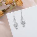 wholesale 925 Sterling Silver Cubic Zirconia Heart Treble Clef Musical Notes Dangle Drop Earring & Pendant Set for Women Girls Gifts Jewelry Accessories 3PCs Pack-0-3