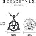 wholesale Black 925 Sterling Silver Celtic Knot Triquetra Trinity Pendant Necklace for Men-0-4