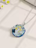 TOUPOP Sterling Silver Topaz Tree Of Life Necklace For Women Birthday Gifts-0-1