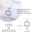 wholesale 925 Sterling Silver Interlocking Heart 80 Birthday Necklace Two Tone Rose Gold Cubic Zirconia-0-3