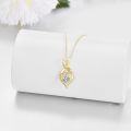 wholesale 14K Real Gold & Cubic Zirconia Grandma Heart Pendant Necklace - Forever Love Gift from Grandchild-0-4