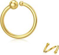 wholesale Gold 14K Gold Nose & Lip Piercing Jewelry Set for Women - Hypoallergenic Surgical  Rings with Ball Ends (Sold as Pair)-Style 2