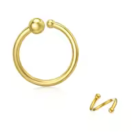 wholesale Gold 14K Gold Nose & Lip Piercing Jewelry Set for Women - Hypoallergenic Surgical  Rings Wholesale with Ball Ends (Sold as Pair)-Style 2