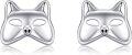 wholesale 925 Sterling Silver Fox Face Stud Earrings - Cute Animal  for Women-0-0