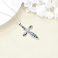 wholesale 925 Sterling Silver Abalone Shell Inlay Cross Pendant Necklace Religious s for Women and Men-0-3