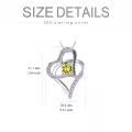 TOUPOP Sterling Silver Citrine Heart Necklace November Birthstone Jewelry Gifts-0-4