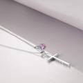 wholesale 925 Sterling Silver Cross Pendant With Blue Opal And Philippians Inscription-0-10