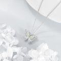 wholesale 925 Sterling Silver Opal Butterfly Necklace for Women-0-3