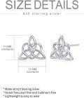 wholesale 925 Sterling Silver Celtic Knot Tree of Life Heart Stud Earrings - Irish  for Women-0-7